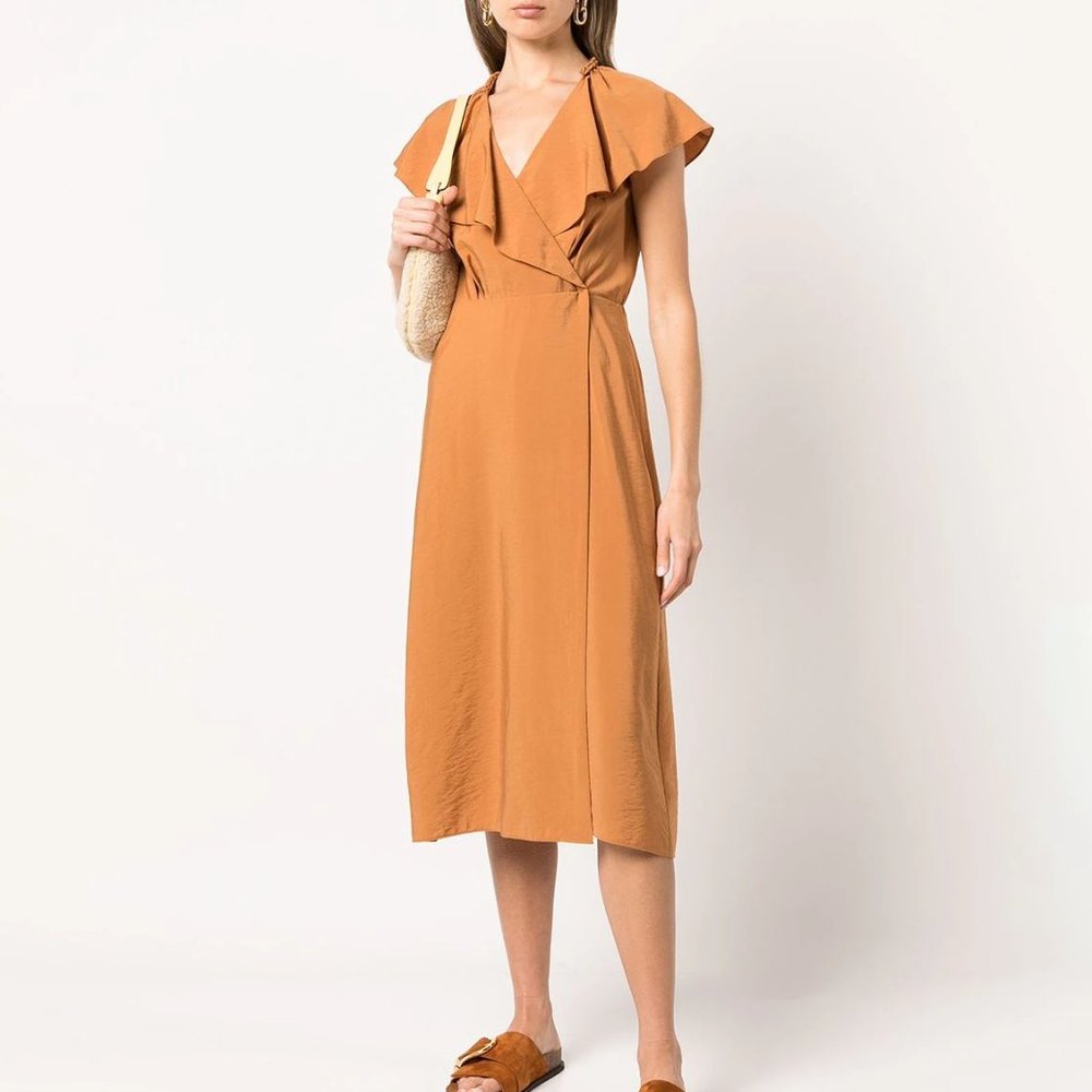 Vince Braid Trim Flutter Sleeve Wrap Dress by 6pm, Size: XS, NWT/NEW